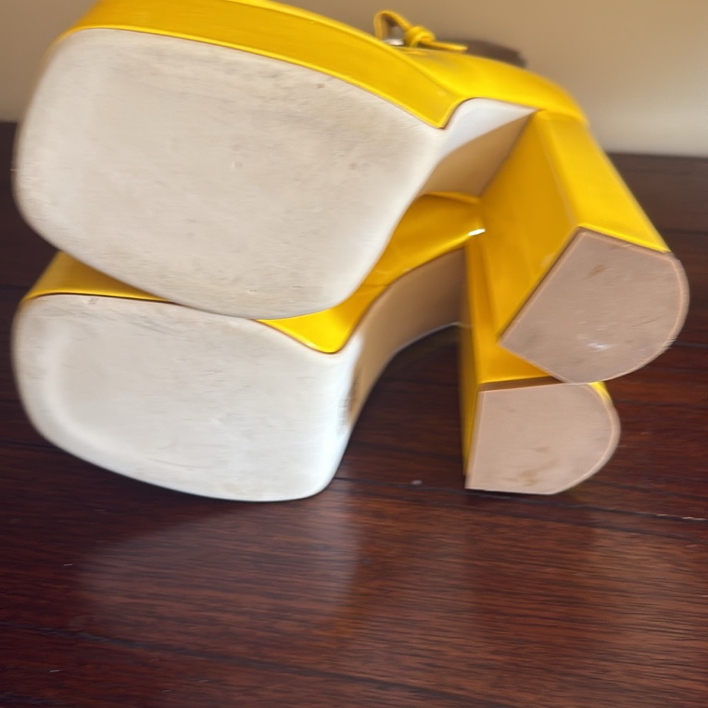 Jeffery Campbell Yellow Platform Mary Jane Shoes size 7 - Picture 7 of 7